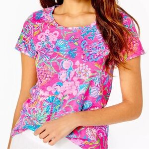 Lilly Pulitzer Etta scoop neck in pink isle shell me something good size XXL